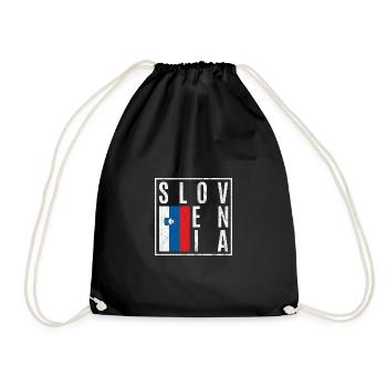 Slovenia - Drawstring Bag - black - Front