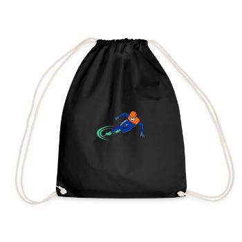 shorttrack eisschnelllauf schlittschuh geschenk - Turnbeutel - Schwarz - Vorne