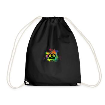 pretzel in a splash of color for Bavaria - Drawstring Bag - black - Front