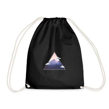 Mountain with clouds - Drawstring Bag - black - Front