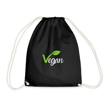 Vegan Veganer Vegetarisch No eat Animals Motiv - Turnbeutel - Schwarz - Vorne