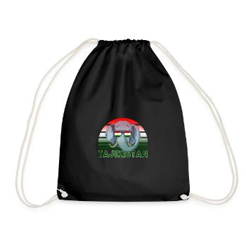 Tajikistan - Drawstring Bag - black - Front