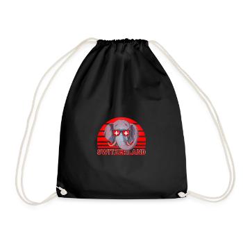 Switzerland - Drawstring Bag - black - Front
