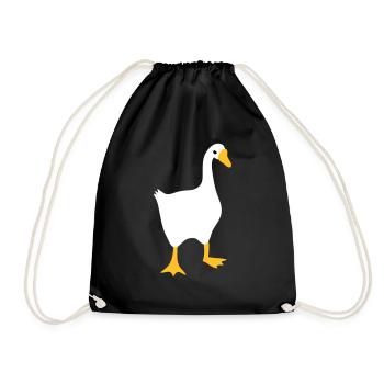 VERY angry white goose - Drawstring Bag - black - Front