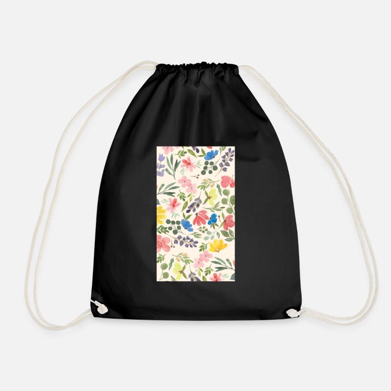 (flowerpower_boom) - Turnbeutel - Schwarz