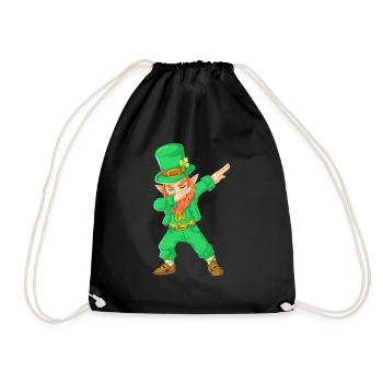 St. Patricks Day Tupfender Kobold - Turnbeutel - Schwarz - Vorne