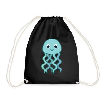 Jellyfish - Drawstring Bag - black - Front