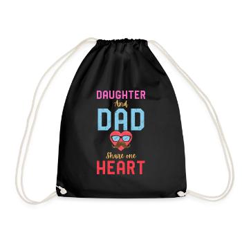 Daughter and father one heart and one soul - Drawstring Bag - black - Front