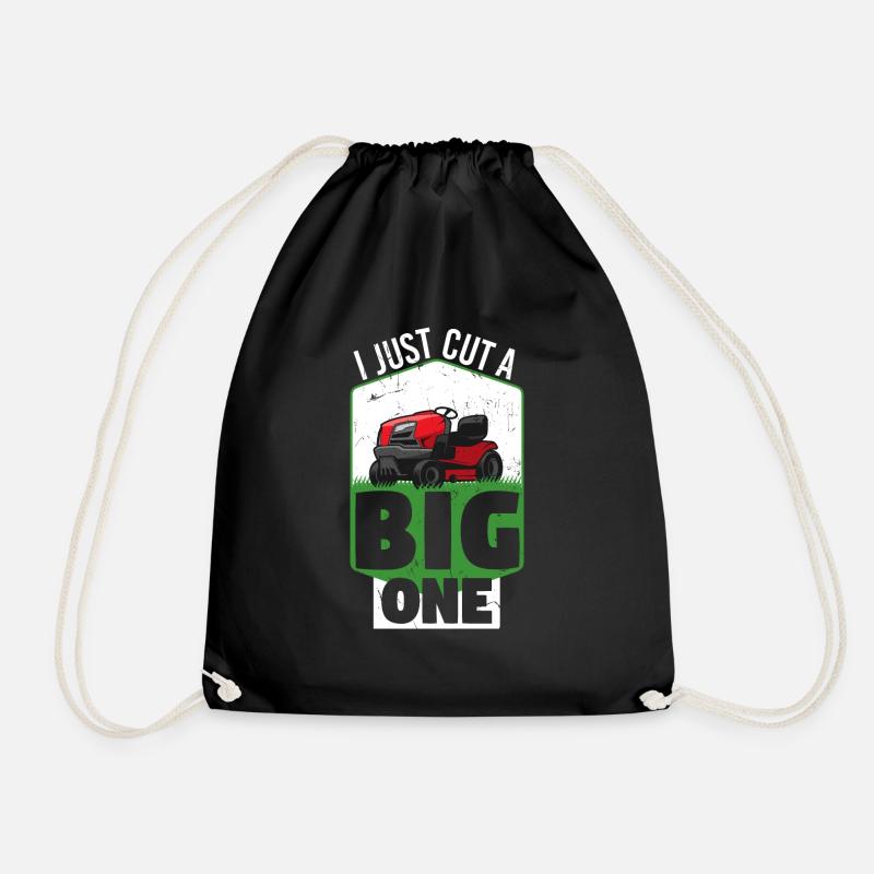 Just Cut A Big One Lawn Mower - Drawstring Bag - black