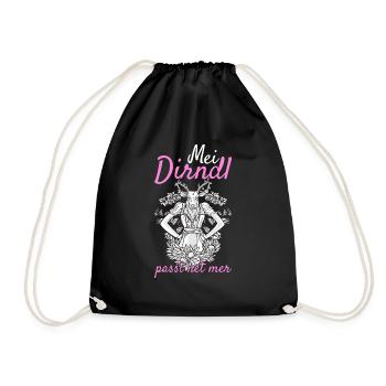 Damen Dirndl Ersatz Trachten Ersatz Bluse Kirmes - Turnbeutel - Schwarz - Vorne
