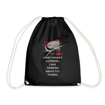 Fly Fishing Legend Team Fisherman Angler Trout - Drawstring Bag - black - Front