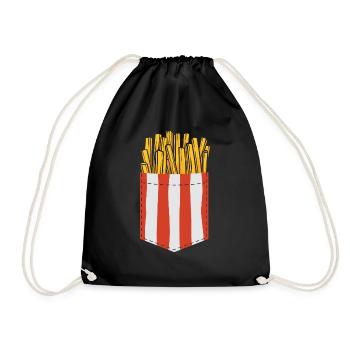 Pommes Frites Pommes Liebhaber Fast Food Pommes Ge - Turnbeutel - Schwarz - Vorne