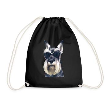 Miniature Schnauzer - Drawstring Bag - black - Front