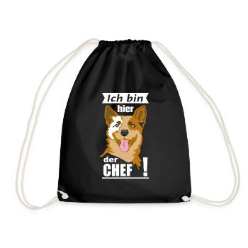 Ich bin Chef Cattle - Turnbeutel - Schwarz - Vorne