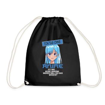 Anime Girl Merch Anime Merch Geschenk - Turnbeutel - Schwarz - Vorne