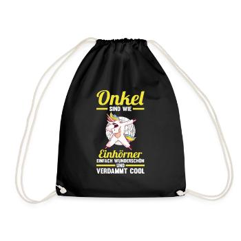 Patenonkel Pate Einhorn Onkel - Turnbeutel - Schwarz - Vorne