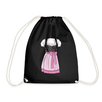 Volksfest Dirndl Ersatz - Turnbeutel - Schwarz - Vorne