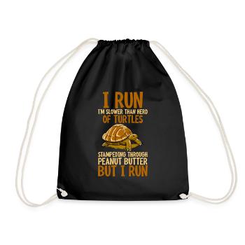 Je cours, je suis plus lent que le troupeau de tortues - Sac de sport léger - noir - Devant