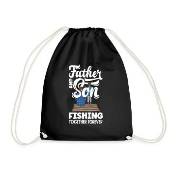 Father And Son Fishing Together Forever Father's - Turnbeutel - Schwarz - Vorne