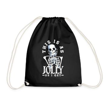 This Is As Jolly As I Get Dark Gothic Skeleton - Drawstring Bag - black - Front
