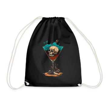 Skull cocktail - Drawstring Bag - black - Front