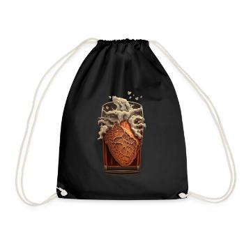 Beer Heart Love Beer Glass - Drawstring Bag - black - Front