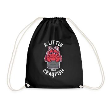 Little Cray Crayfish Kawaii Crawfish Boil Seafood - Drawstring Bag - black - Front