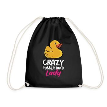 Yellow Bath Duckie Duckling Funny Crazy Rubber Duc - Turnbeutel - Schwarz - Vorne