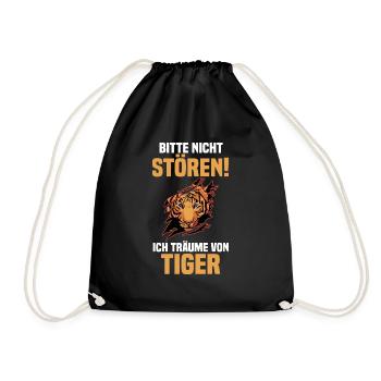 Tiger Motiv - Turnbeutel - Schwarz - Vorne