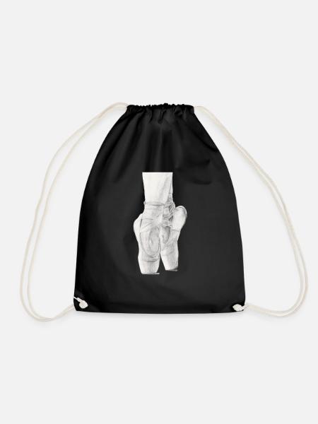 Schwarz-Weiß-Ballett-Spitzenschuhe Bleistiftzeichnung - Turnbeutel - Schwarz
