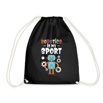 Droid Builder Cute Robotics Is My Sport Cool Build - Drawstring Bag - black - Front