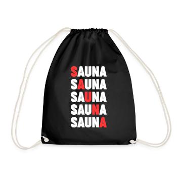 Wellness Saunagänger Saunieren Saunierer Sauna - Turnbeutel - Schwarz - Vorne