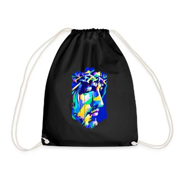 jesus bible christian religion christian cross christian - Drawstring Bag - black - Front