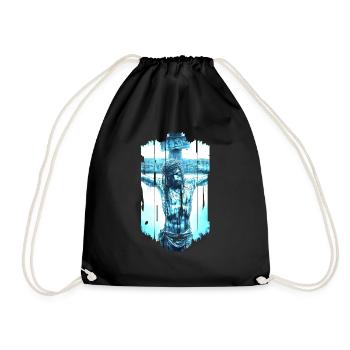 jesus bible christian religion christian cross christian - Drawstring Bag - black - Front