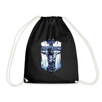 jesus bible christian religion christian cross christian - Drawstring Bag - black - Front