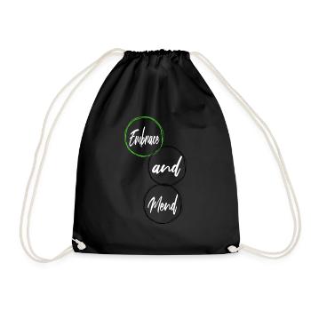 supportive relationships support healing sayings - Drawstring Bag - black - Front