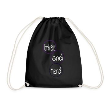 healing quotes providing support offering help - Drawstring Bag - black - Front