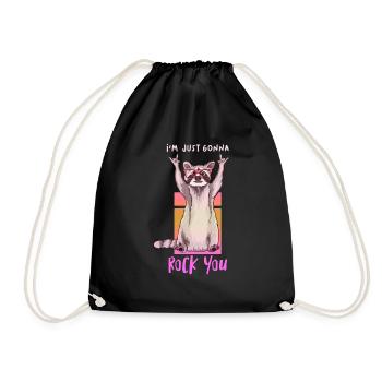 DJ Musik Retro Heavy Metal Hard Rock Punk Panda - Turnbeutel - Schwarz - Vorne