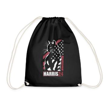 Kamala Harris 24 Cat Lady Supporter - Turnbeutel - Schwarz - Vorne
