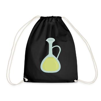 olive oil - Drawstring Bag - black - Front