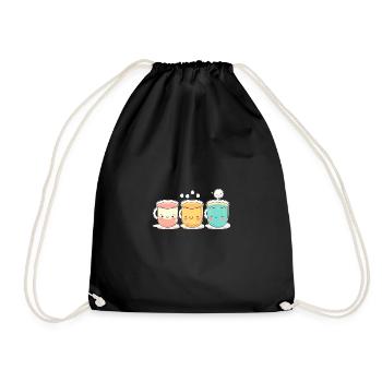 3 mignon bubble tea bébé visage anime kawaii - Sac de sport léger - noir - Devant