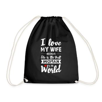 I Love my Wife - Best Woman - Turnbeutel - Schwarz - Vorne