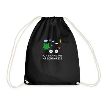 Je conduis avec une fausse fusée - Sac de sport léger - noir - Devant