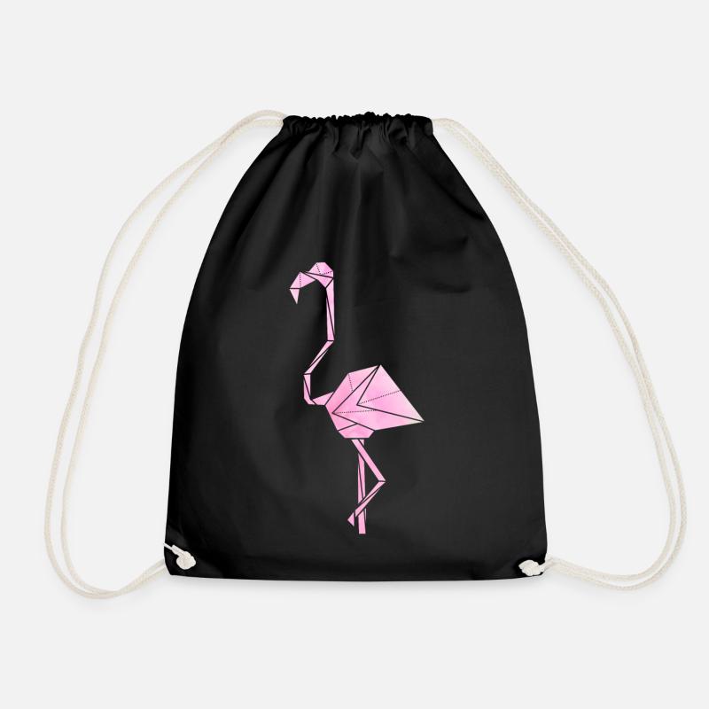 flamingo - Drawstring Bag - black
