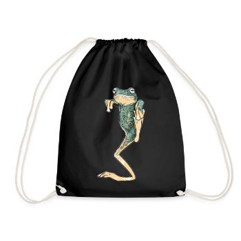 Grenouille Karaté motif animal drôle Humour - Sac de sport léger - noir - Devant