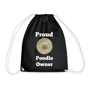 Pudelspruch, Proud Poodle Owner - Turnbeutel - Schwarz - Vorne