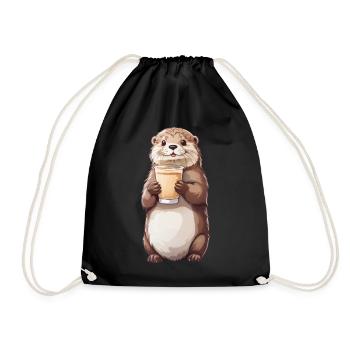 Otter Latte Lover Coffee Design - Sac de sport léger - noir - Devant