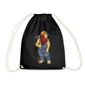Mine de pioche de mineur de lion - Sac de sport léger - noir - Devant