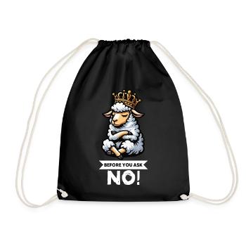 Before You Ask Sheep Sheep Shepherd Sheep Holder - Drawstring Bag - black - Front