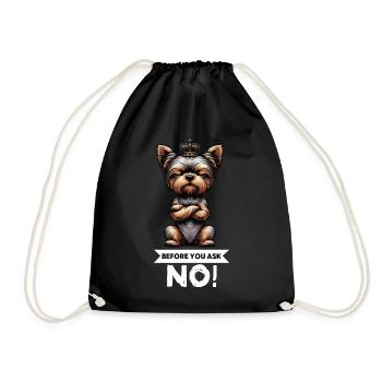 Before You Ask Yorkshire Terrier Yorkie Yorkies - Drawstring Bag - black - Front